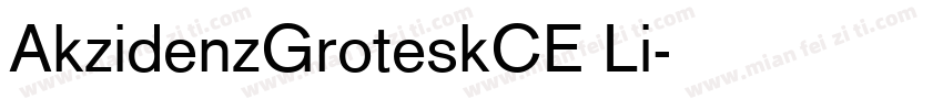 AkzidenzGroteskCE Li字体转换